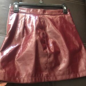 Burgundy Leather like skirt